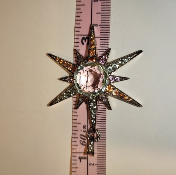 H Stern 18K Gold Diamond Sapphires Star XL Pendant - Picture 13 of 14